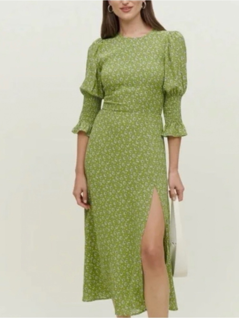 Reformation Green Carolena Floral Midi Dress, NWT, size 6